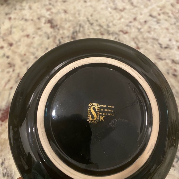 Fakiolas Saucer Handmade in Greece With 24K Gold - Picture 3 of 3